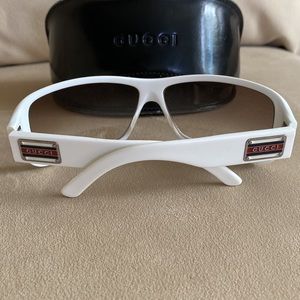 Gucci White Wrap Sunglasses